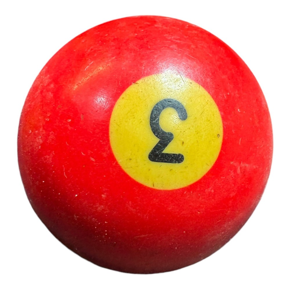 VTG BAKELITE Billiard Pool Ball - Solid Red #3 - 2 1/4" Diameter