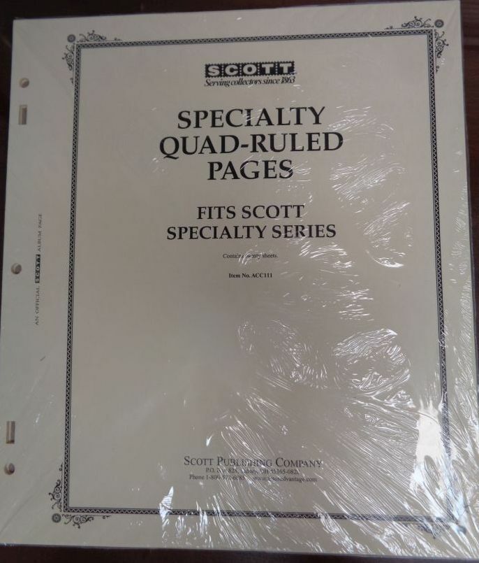 Scott Specialty Quadrilled Quad-ruled blank stamp pages pack 20 ACC111 Border B