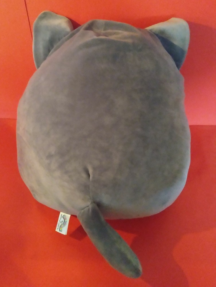 Big Soft Plush Grey Kitty Cat Pillow to Squeeze & Cuddle