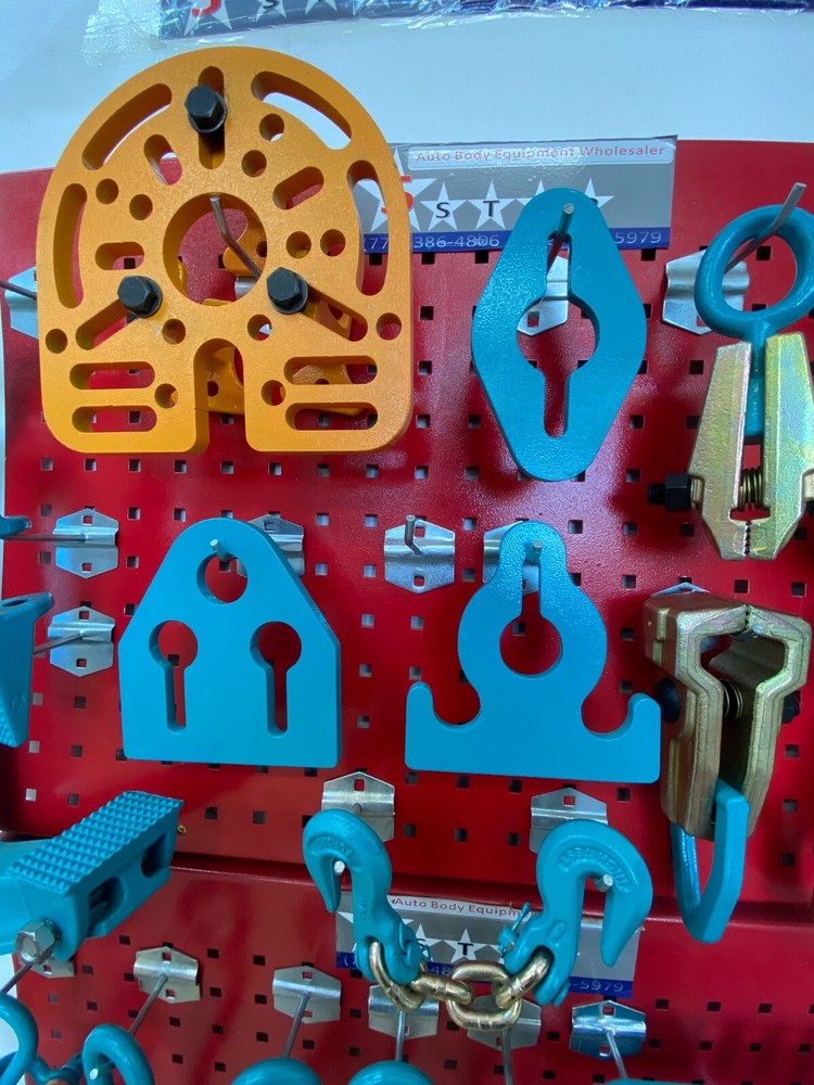 HEAVY DUTY AUTO BODY FRAME MACHINE 25 PIECE PULLING TOOLS AND CLAMPS set 72
