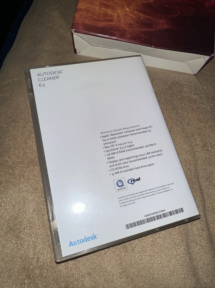 Autodesk Cleaner 6.5 English Language For MAC (DVDs only) W/ Code Guide