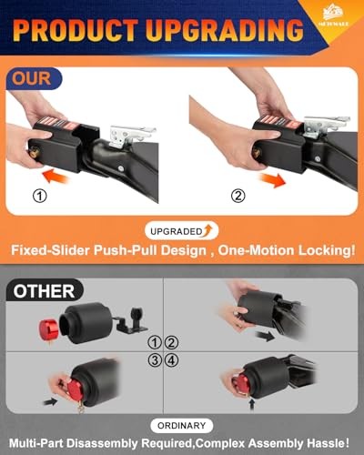 Universal Trailer Coupler Lock with Fixed Slider - Heavy Duty Anti-Theft Lock