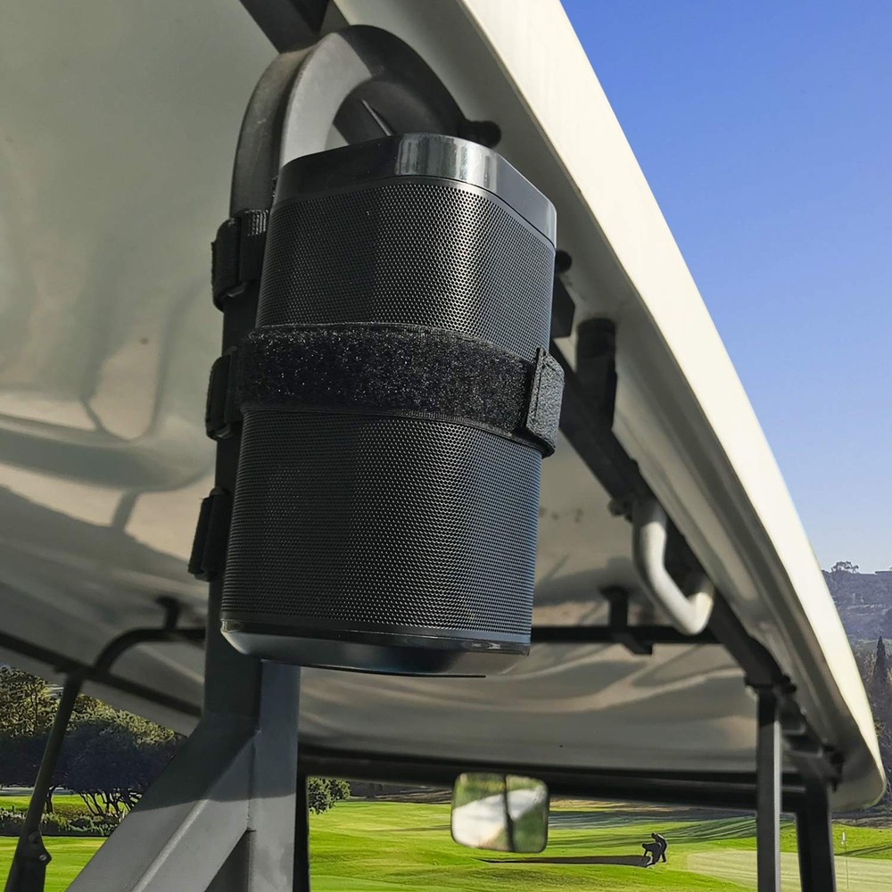 Portable Speaker Mount for Golf Carts - Adjustable Strap for Bluetooth Speakers
