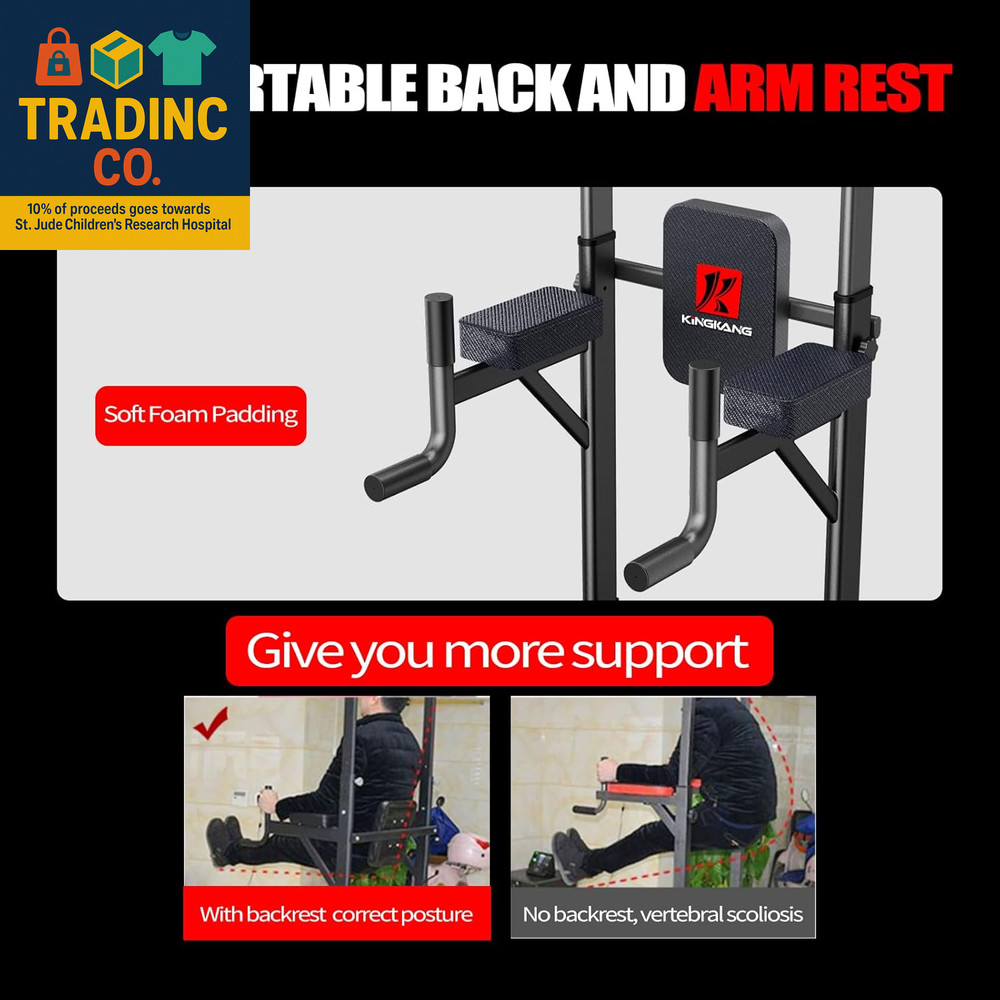 Adjustable Power Tower for Home Gym - Multifunctional Pull-Up & Dip Station for