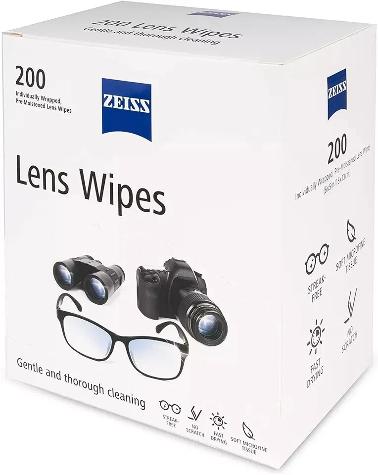 Pre-Moistened Lens Cleaning Wipes, 200 Count