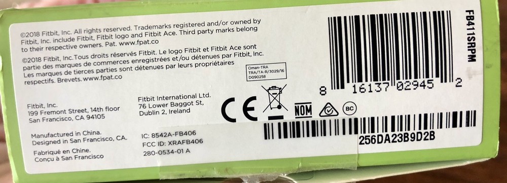 Fitbit Ace Activity Tracker for Kids Purple One Size Model