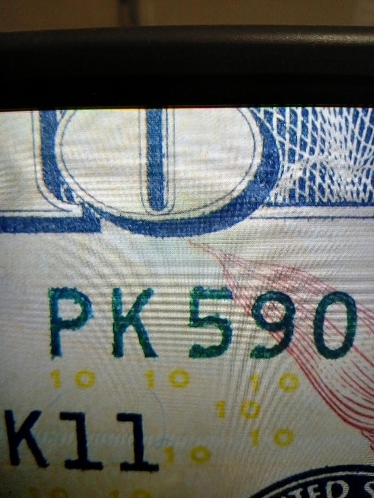 10 Dollar Bill Circulated, Bleed numbers Ink Error