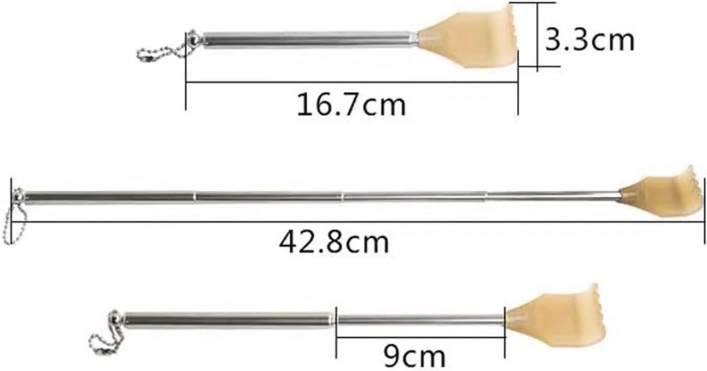 Small Extendable Back Scratcher,Claw Shape Back Scraper Back Massage Stainles...