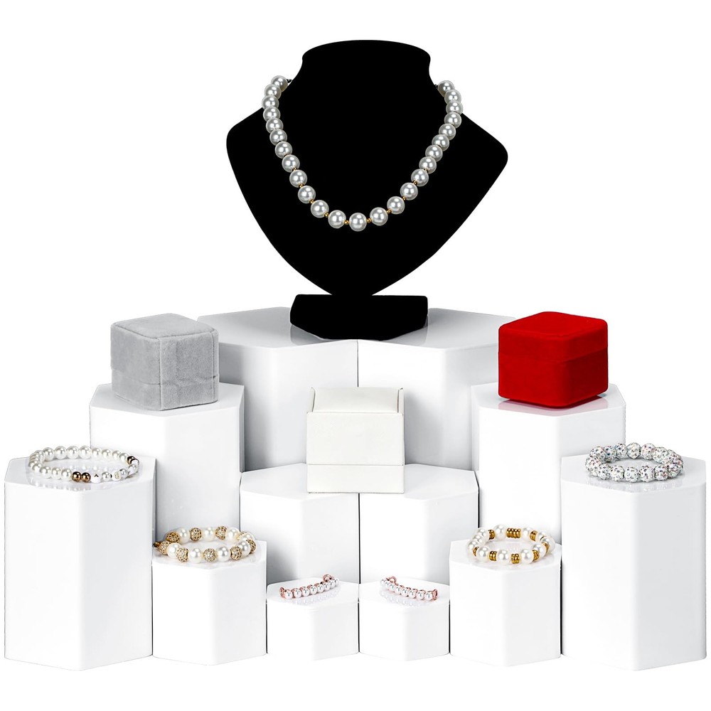 Hexagonal Jewelry Display Risers Hexagonal Market Display Risers Stands Acryl...