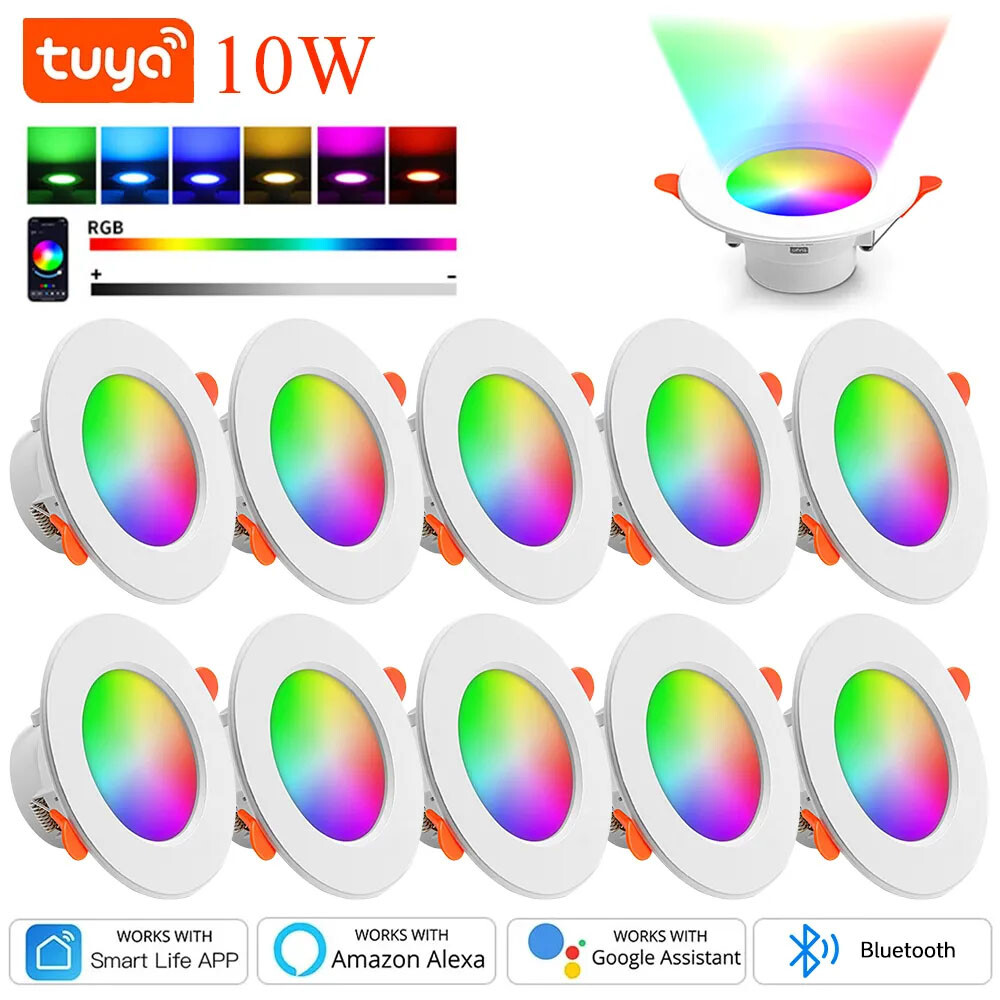 LED Ceiling Lights Colour Changing RGB Downlight Panel Recessed Spotlights Lamp