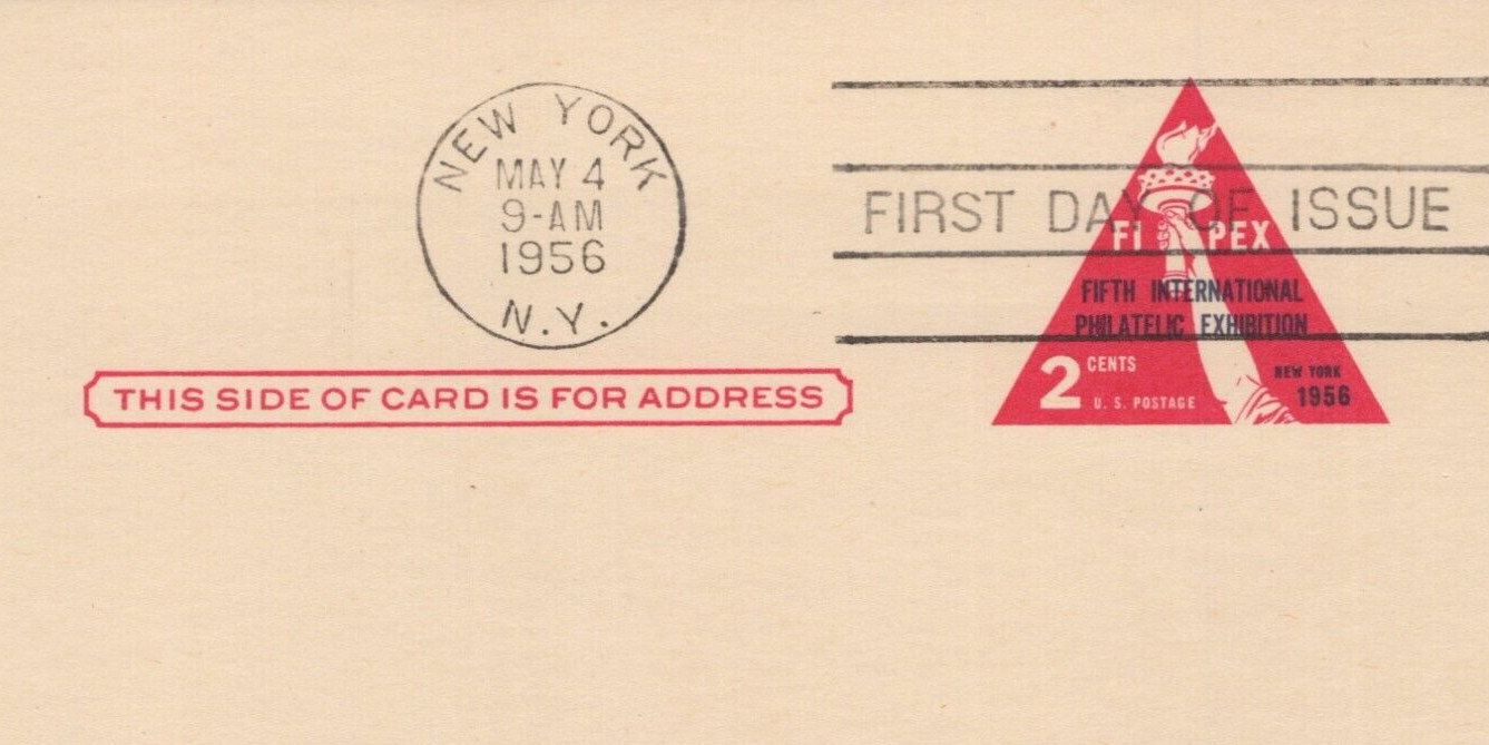 First Day Of Issue New York May 4 1956 Philatelic Exhibition Vintage Post Card