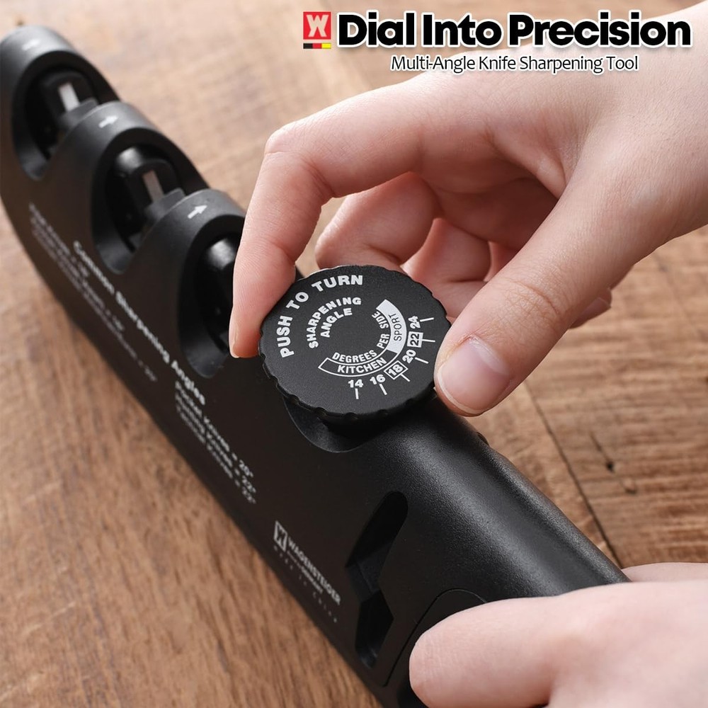 Wagensteiger Handheld Knife & Scissors Sharpener with Adjustable Sharpening A...