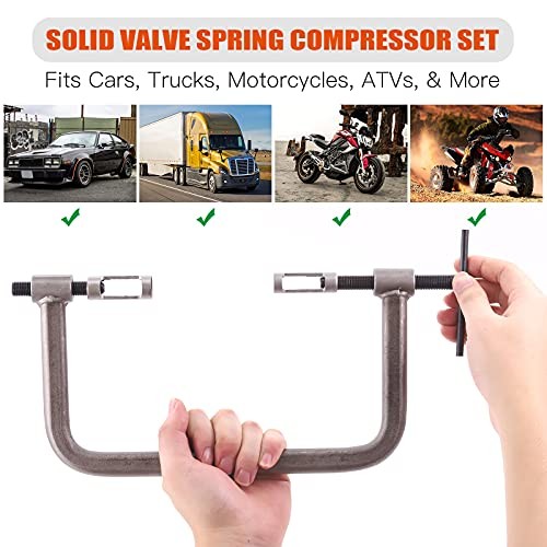 12Pcs Valve Spring Compressor with Valve Lapper Set Auto Compression C-Clamp