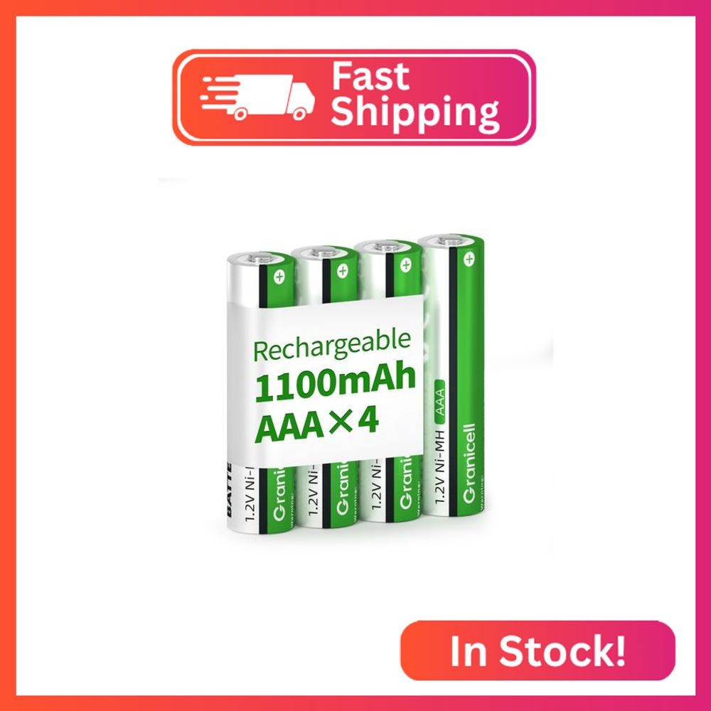 Granicell AAA Rechargeable Batteries 1100 mAh High Capacity 1300 Cycle,1.2V NiMH