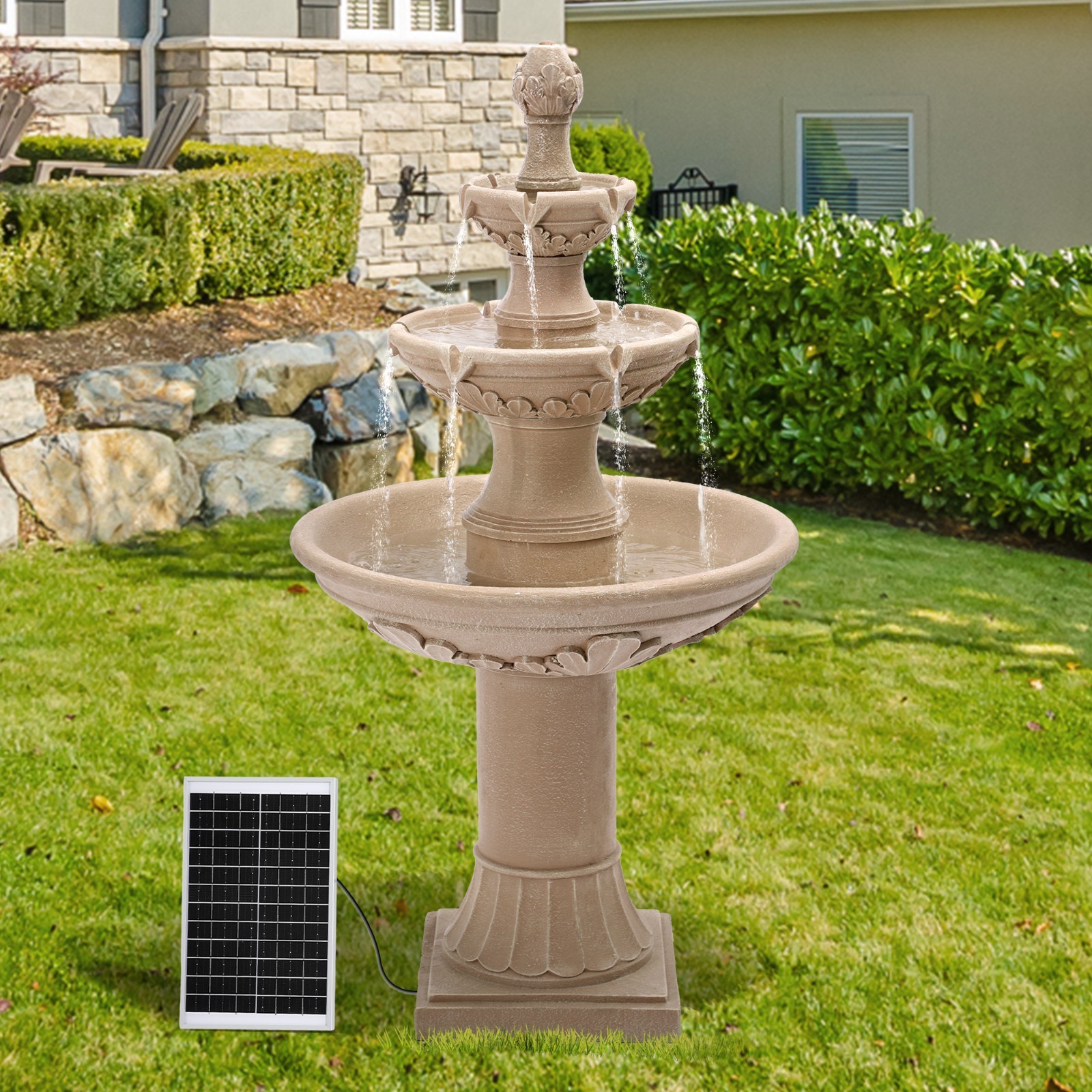 Italian Feature 48" High Solar Freestanding Water Fountain