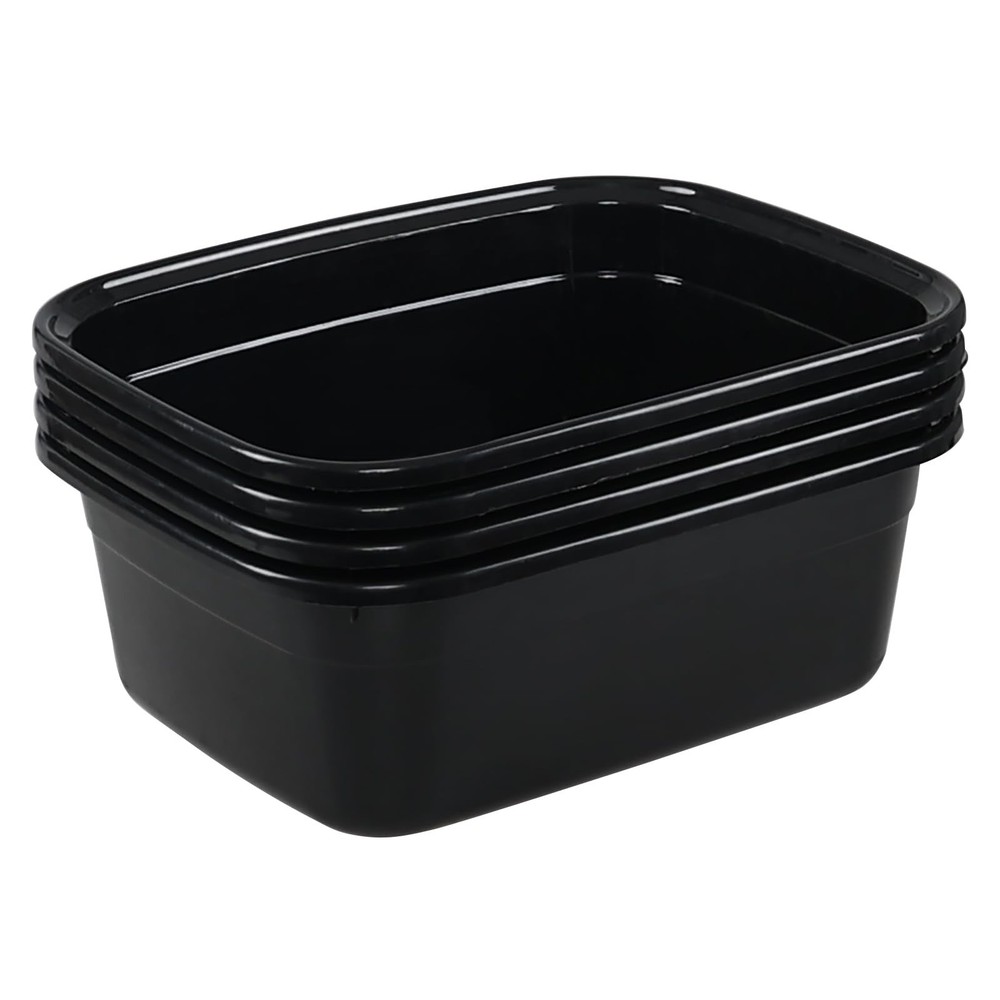 14 Quart Rectangular Plastic Washing Basins, Plastic Dishpans for Sink, Black...