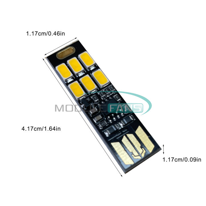 Mini Portable USB 6LED Light Touch Sensor Dimmable Night Light Module
