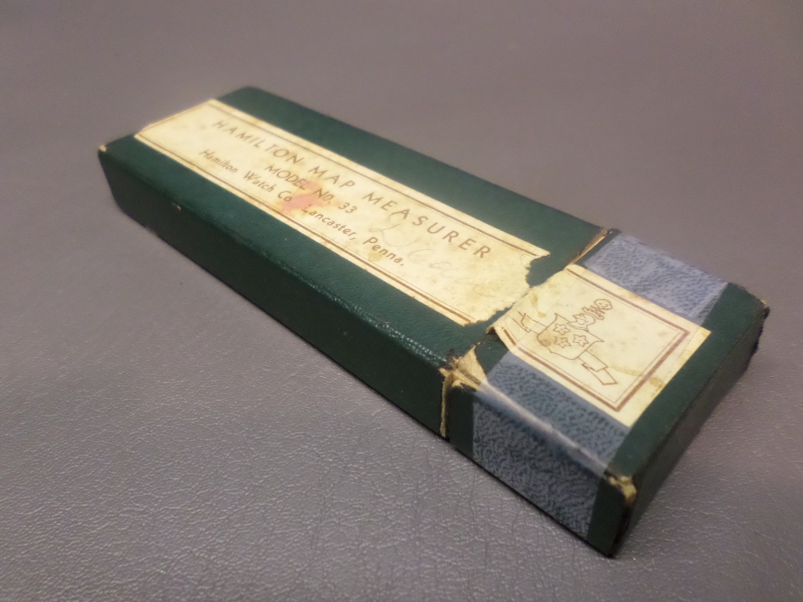 VINTAGE HAMILTON WATCH CO. MAP MEASURE OPISOMETER MODEL 33 W/ BOX / DIRECTIONS