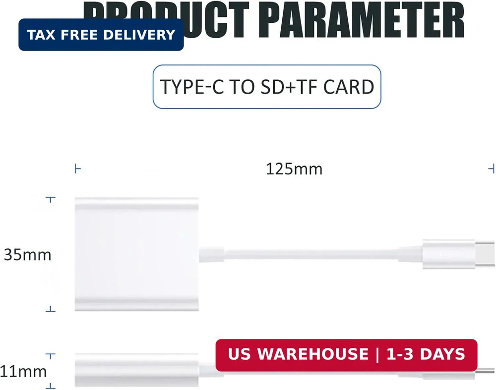 USB C SD Card Reader, Type C SD Card Reader, Supports SD and MicroSD Memory Card