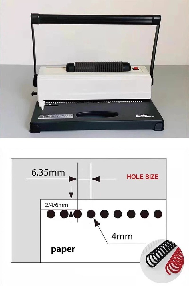 A4 Electric Single Coil Binding Machine Laptop Office Text Punch Binding Machine