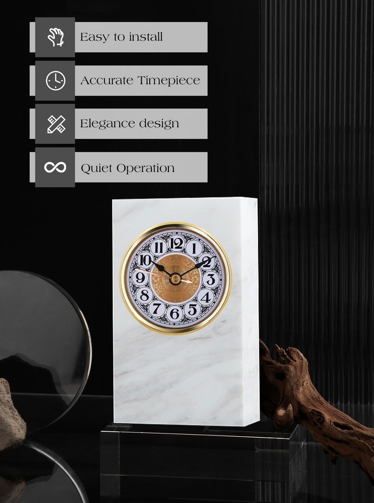 Clock Insert 70mm (2.8 Inch), Arabic Numerals Clock Decor, Quartz Clock Repla...