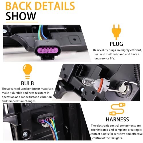 Left Driver Side LED Tail Light Assembly for 2015 2016 2017 2018 2019 2020 GMC