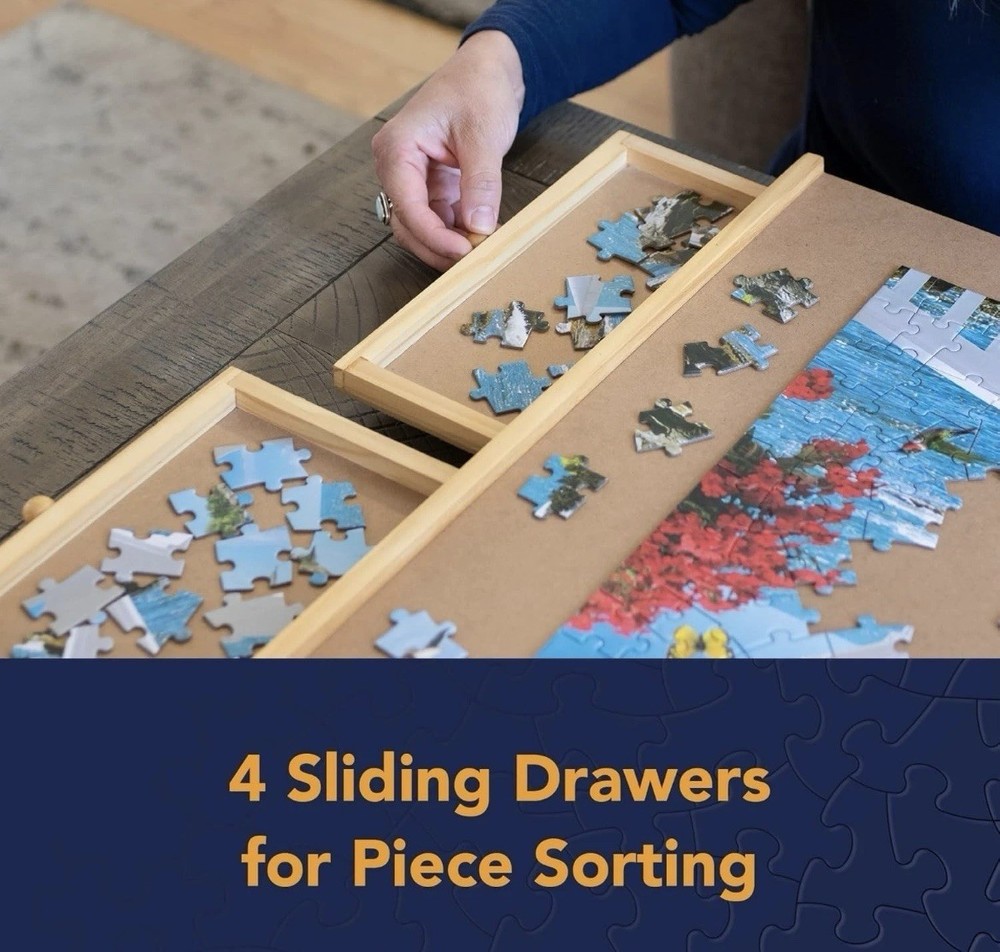 Wooden Puzzle Organizer features a super smooth work surface.
