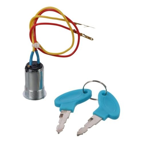 2Pcs 2 Wires Ignition Switch Key Starter Switch with 4 Keys On-Off,Ignition