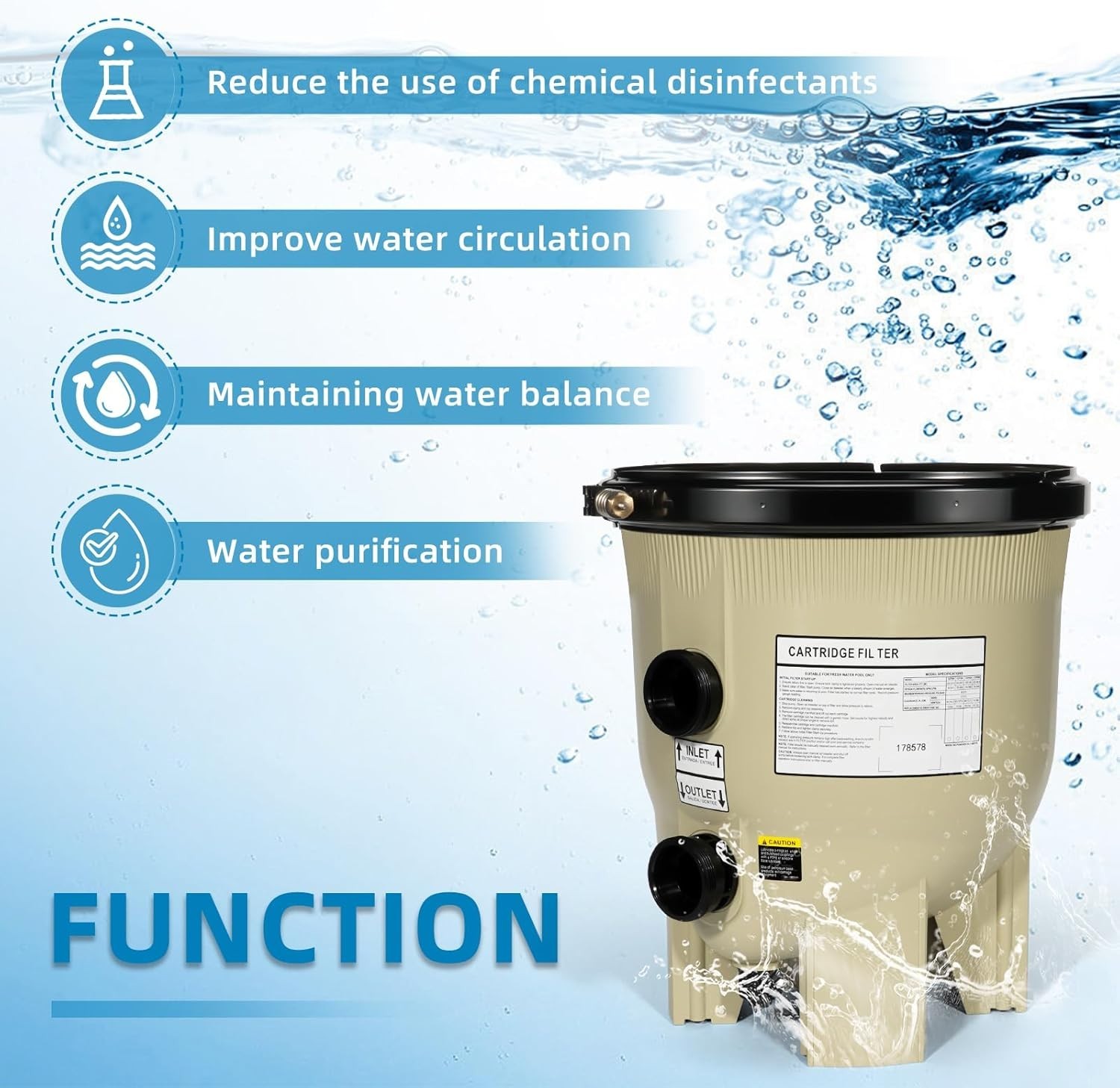 For Pentair 178578 Bottom Tank Assembly - Replacement Swimming Pool Filter