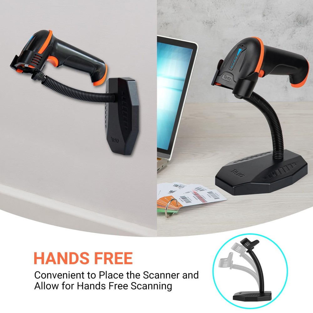 Universal Barcode Scanner Stand: Wall Mountable with Compartment, Bar-Code Re...
