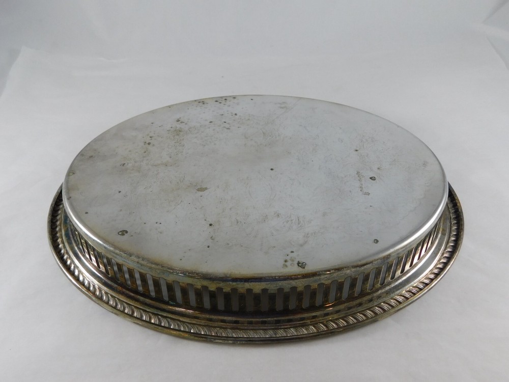 Vintage Oval Silverplate Tray 11.5”