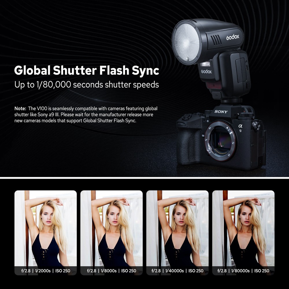 US GODOX V100S Flash 2.4G V100-S Round Head Touch Screen Flash for Sony Camera