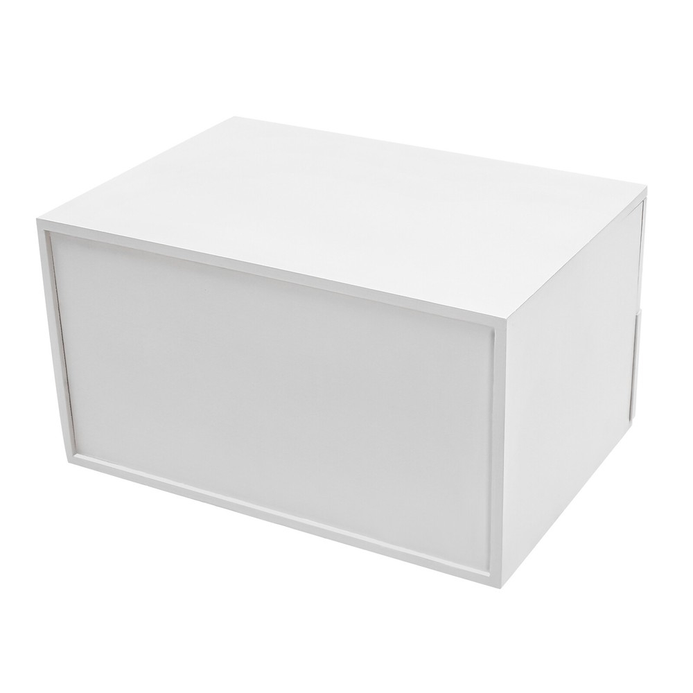 Compact Lockable 2-Drawer Wood Desktop Storage Cabinet with Keys