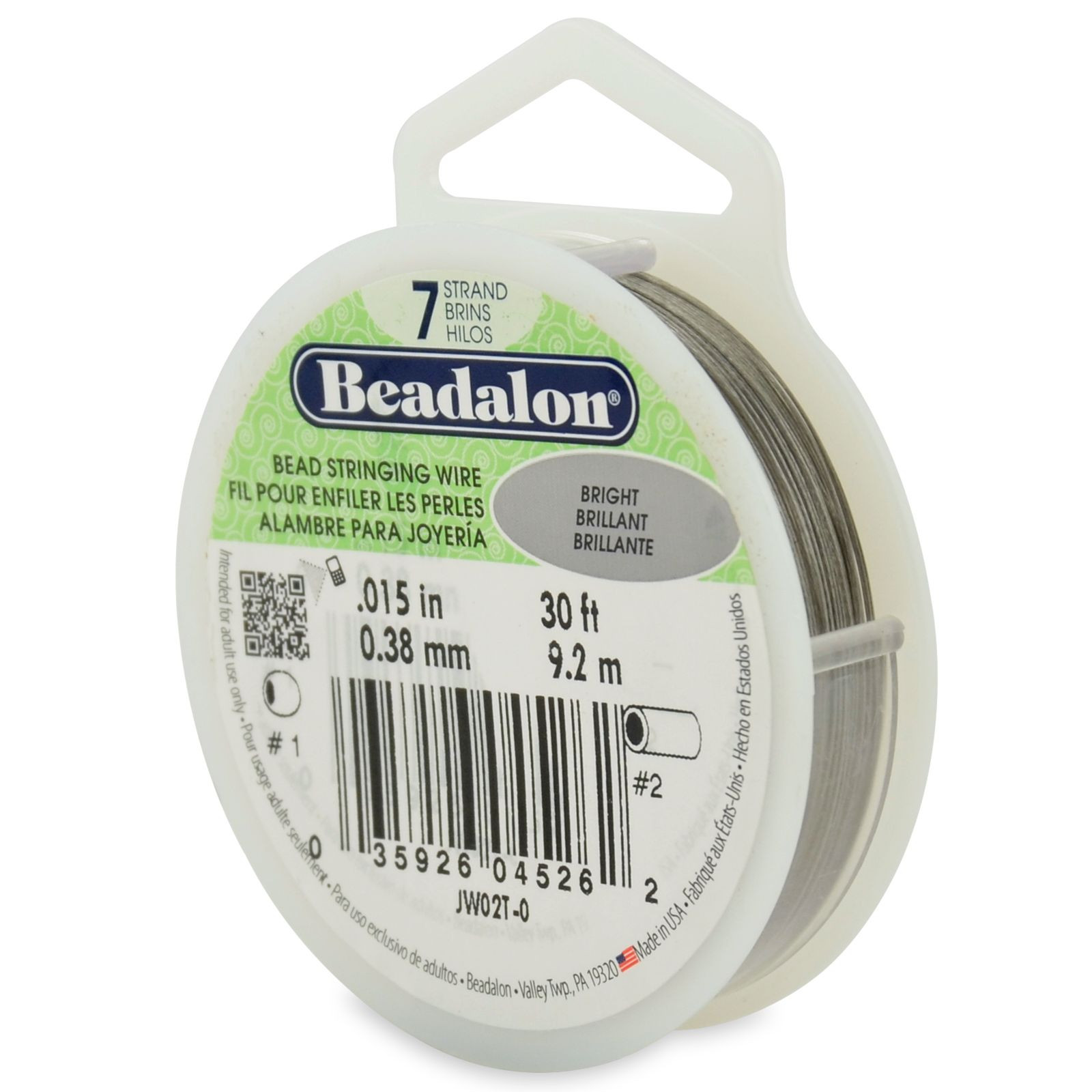 Beadalon Bead Stringing Wire 7 strand 30 thru1000ft Sizes.010 thru.026 13COLORS