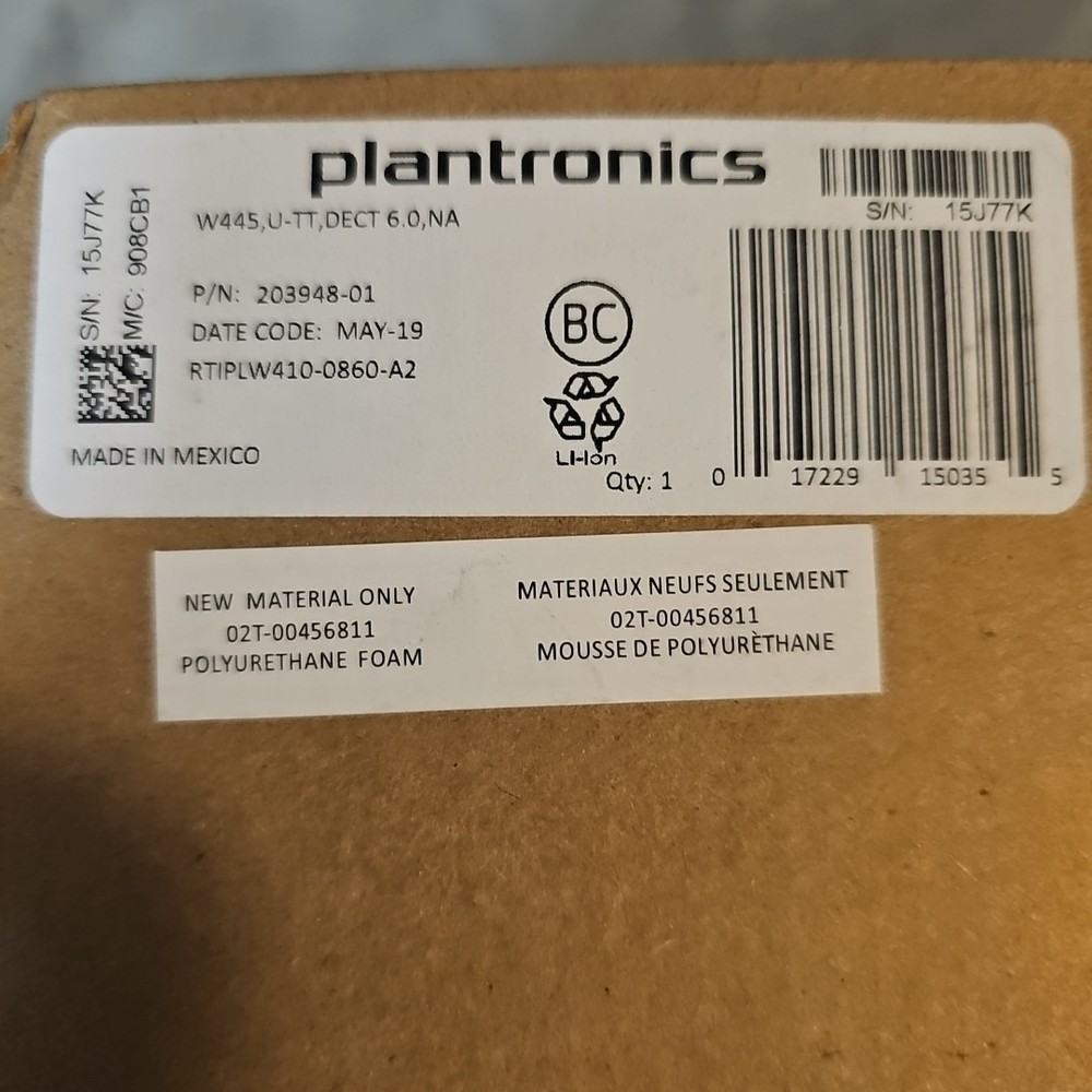 Plantronics Savi W445 Wireless Headset System Complete - Open box