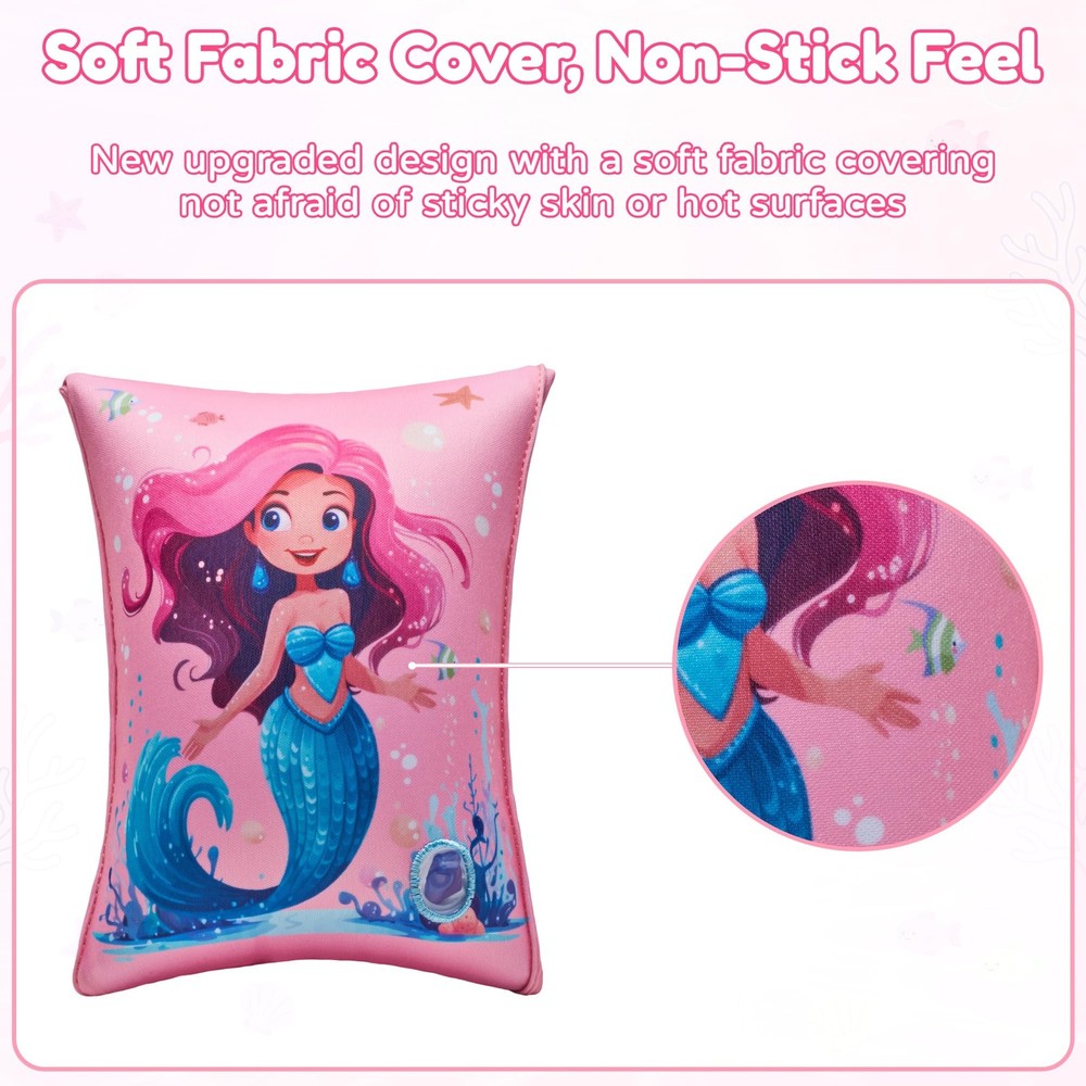 Arm Floaties for Kids, 2 Pack Inflatable Pool Floaties, Soft Fabric-Covered A...