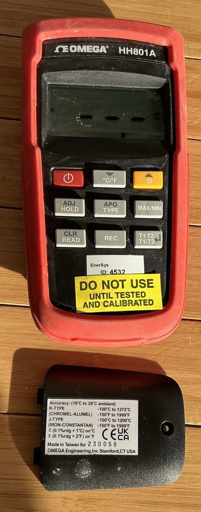 READ** Omega HH801A Digital Thermometer Dual Input Type K J T E Temp Meter