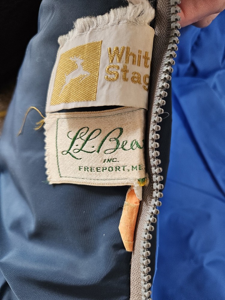 Ll Bean Vintage Cursive White Stag Sleeping Bag Regular