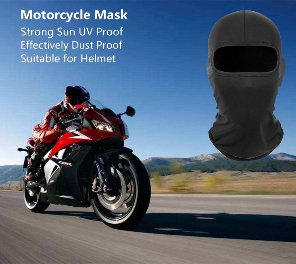 Balaclava Ski Mask Head Full Face Windproof One Size-Medium, Black