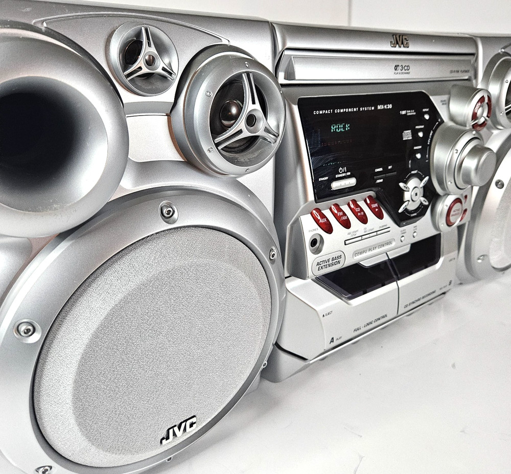 JVC Compact Component System MX-K30 Stereo Cassette Bass. Tested.