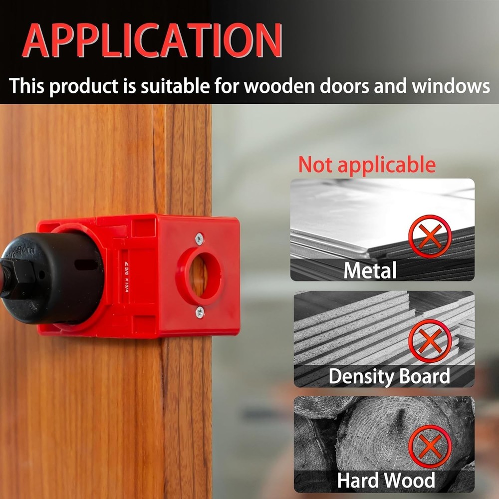 Door Lock Installation Kit Including Hole Saws Door Jig Guide Template (1 Set)
