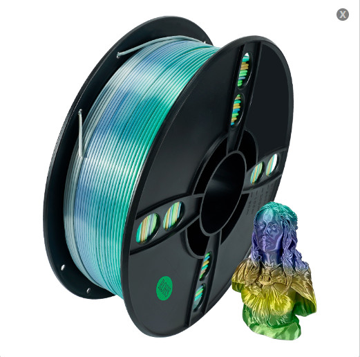 Kingroon 3D Printer PLA Filament 1.75mm Silk Rainbow Candy Gradient Consumables