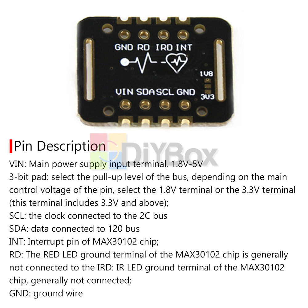 MAX30102 Heart Rate Blood Oxygen Concentration Pulse Detection Sensor Module New