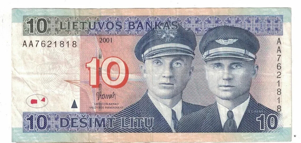 Lithuania 10 Litu 2001  BANKNOTE