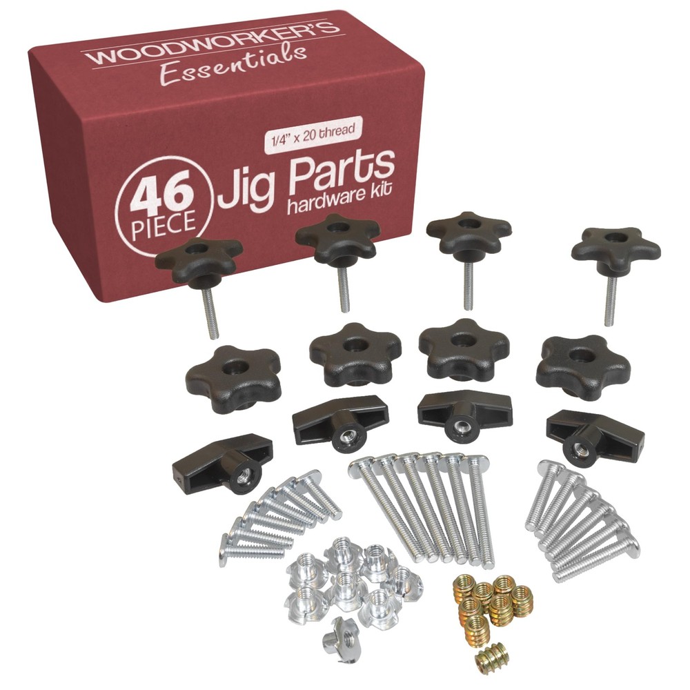 46 Piece T Track Bolts and Knobs Kit, 1/4"-20 T Bolts & Threaded Knobs, T Tra...