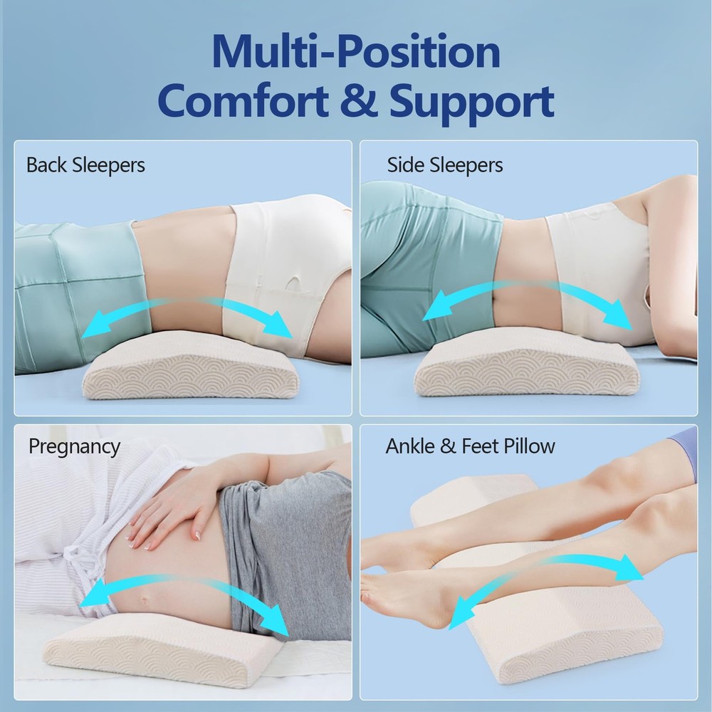 Lumbar Support Pillow for Sleeping Memory Foam Lumbar Support Cushion for Low...