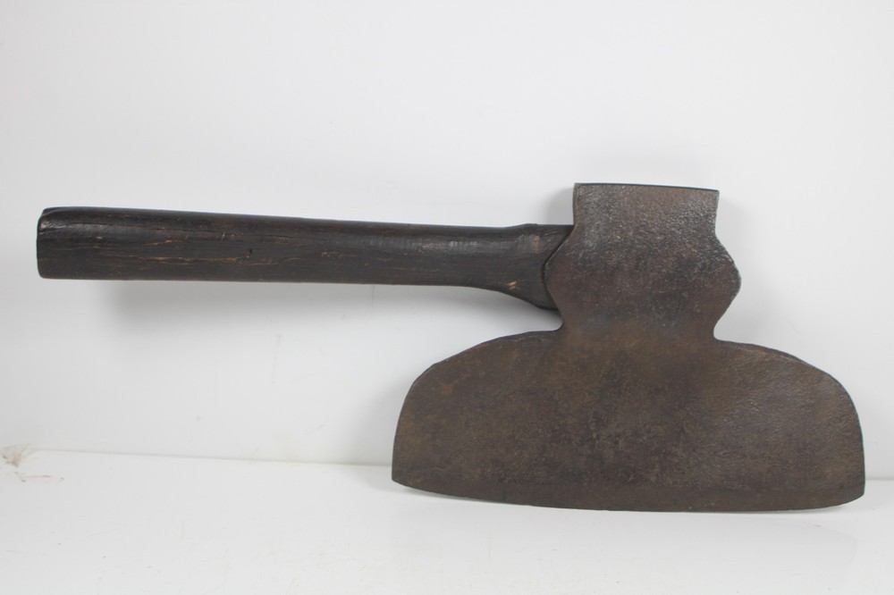 Large Offset Antique Single Bevel Hewing Timber Framing Broad Axe Inv#CS53