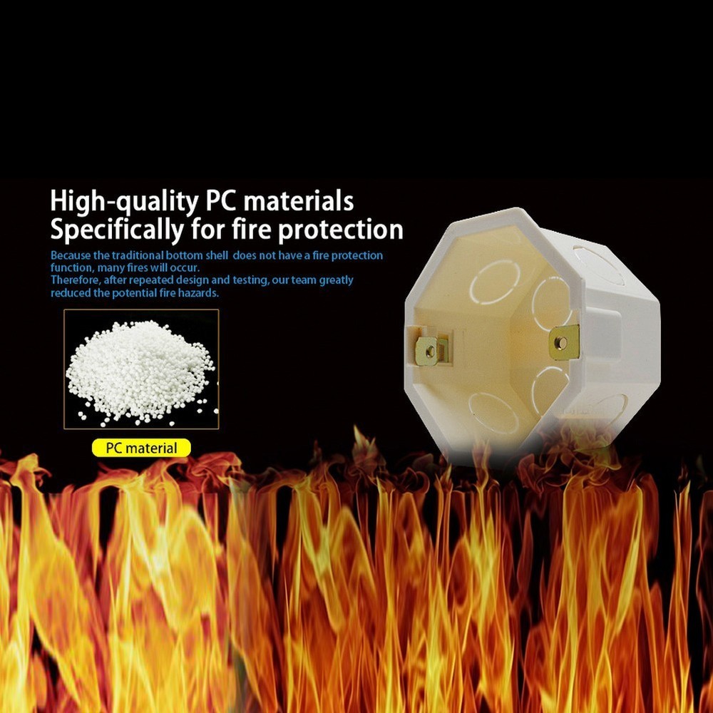 Fireproof ABS Bottom Box for Concealed Electrical Wiring Wall Switch Socket Use