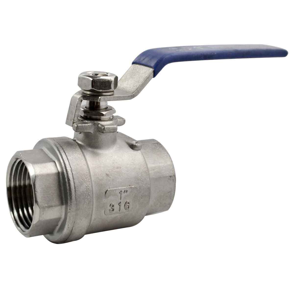 1 inch 1" Ball Valve,316 Stainless Steel Full Port,2-Piece, 1000WOG, 2Pack