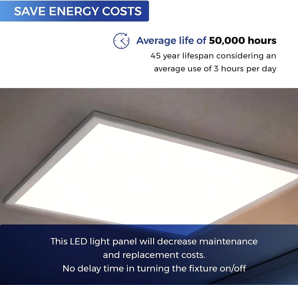 4 Pack 45W 2x2 Ft LED Flat Panel Light, Ultra Slim Recessed Drop Ceiling Lights